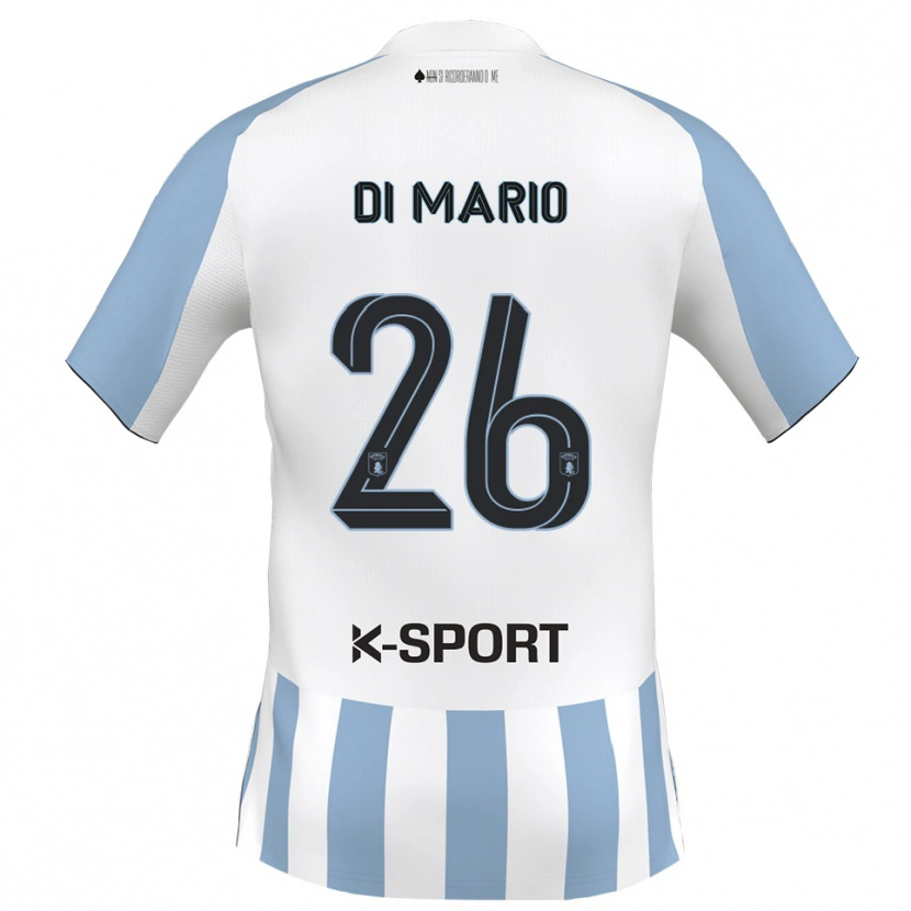Danxen Heren Stefano Di Mario #26 Wit Hemelsblauw Thuisshirt Thuistenue 2025/26 T-Shirt België