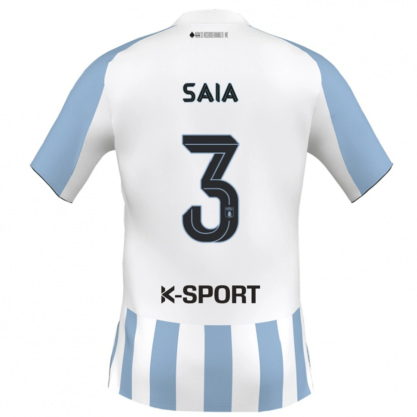 Danxen Heren Chris Saia #3 Wit Hemelsblauw Thuisshirt Thuistenue 2025/26 T-Shirt België