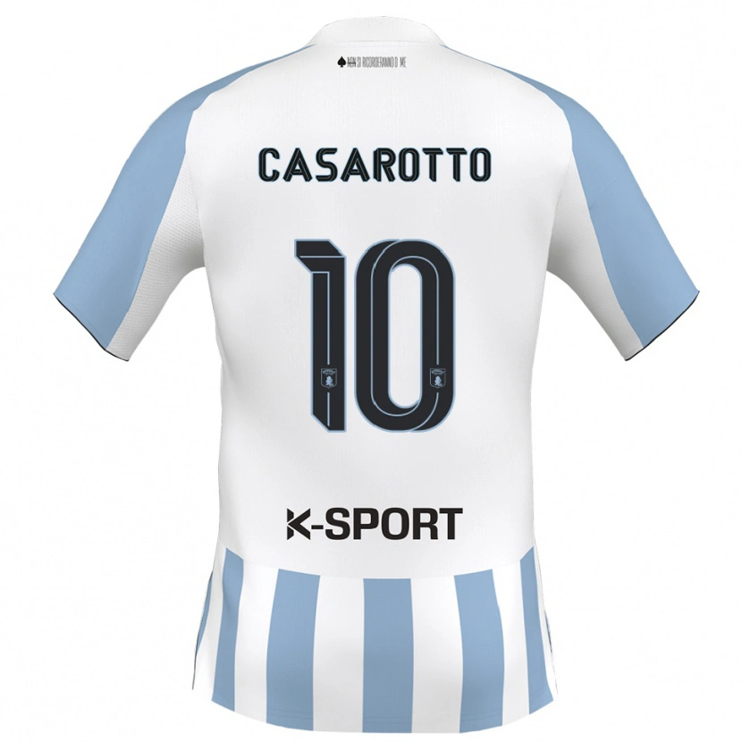 Danxen Heren Matteo Casarotto #10 Wit Hemelsblauw Thuisshirt Thuistenue 2025/26 T-Shirt België