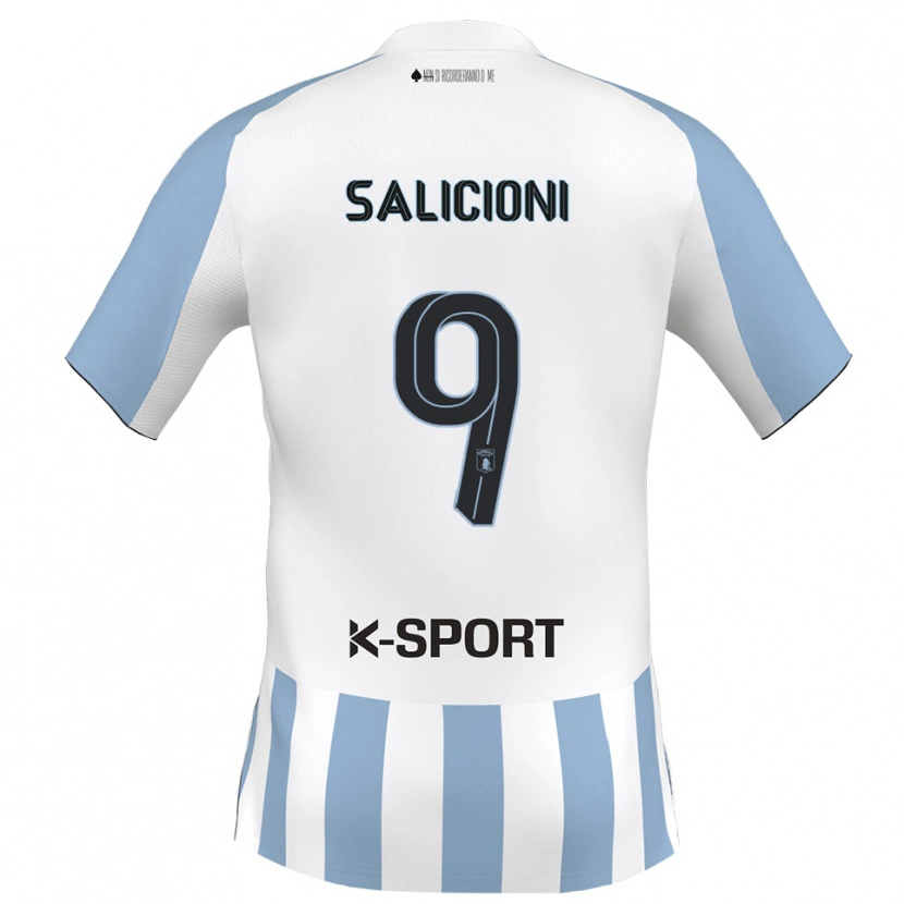 Danxen Heren Fausto Salicioni #9 Wit Hemelsblauw Thuisshirt Thuistenue 2025/26 T-Shirt België