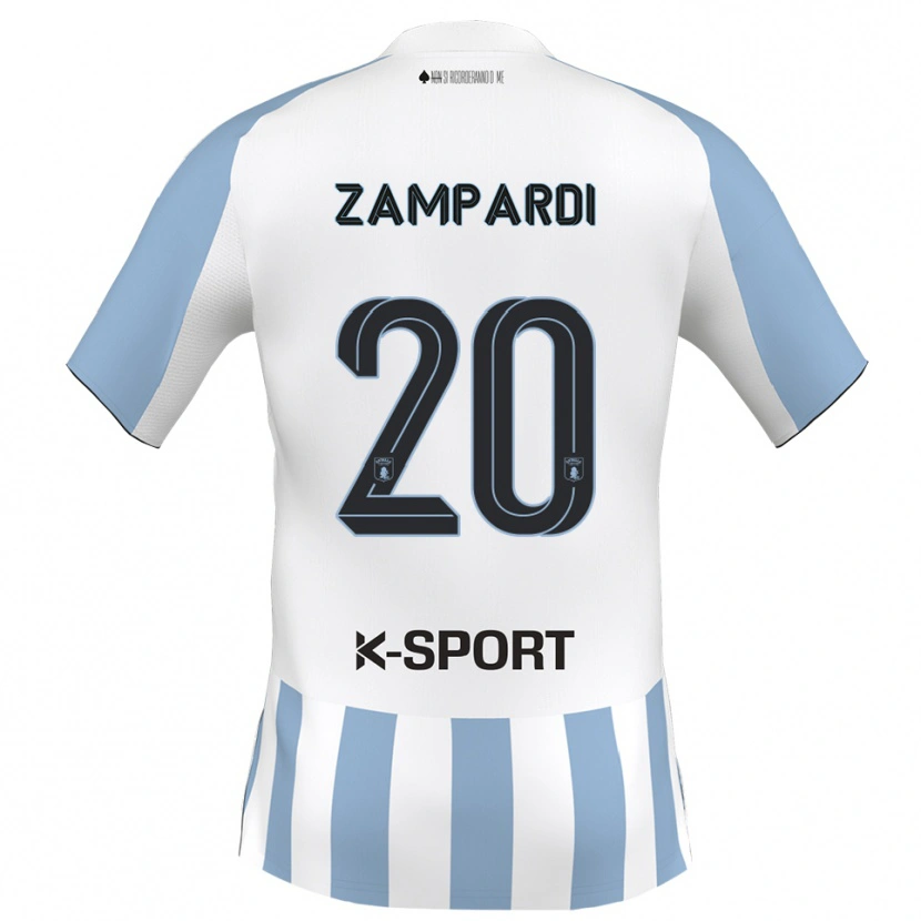 Danxen Heren Gabriele Zampardi #20 Wit Hemelsblauw Thuisshirt Thuistenue 2025/26 T-Shirt België