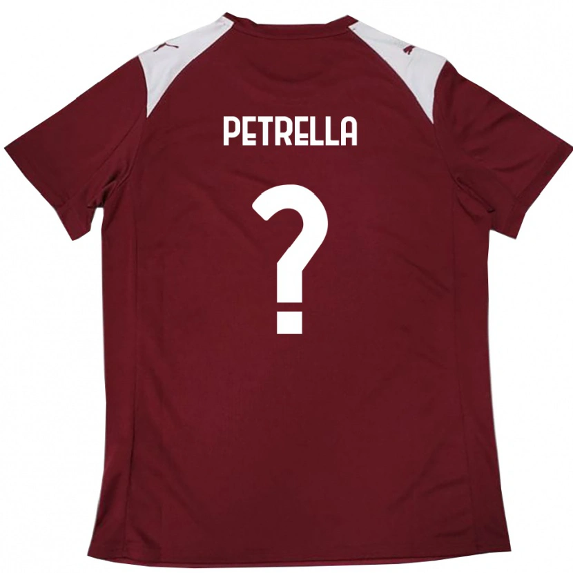 Danxen Heren Domenico Petrella #0 Bourgondië Wit Thuisshirt Thuistenue 2025/26 T-Shirt België
