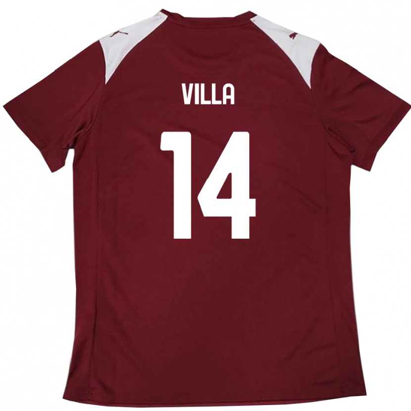 Danxen Heren Luca Villa #14 Bourgondië Wit Thuisshirt Thuistenue 2025/26 T-Shirt België