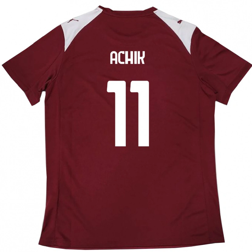 Danxen Heren Ismail Achik #11 Bourgondië Wit Thuisshirt Thuistenue 2025/26 T-Shirt België