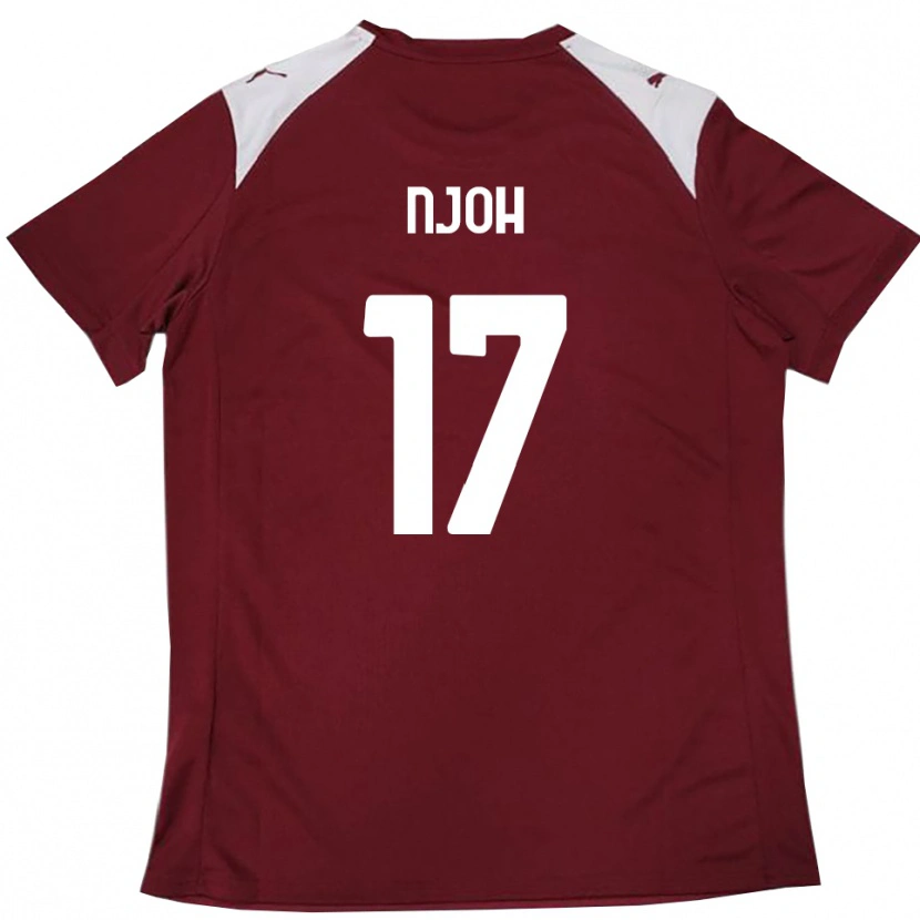 Danxen Heren Lilian Njoh #17 Bourgondië Wit Thuisshirt Thuistenue 2025/26 T-Shirt België