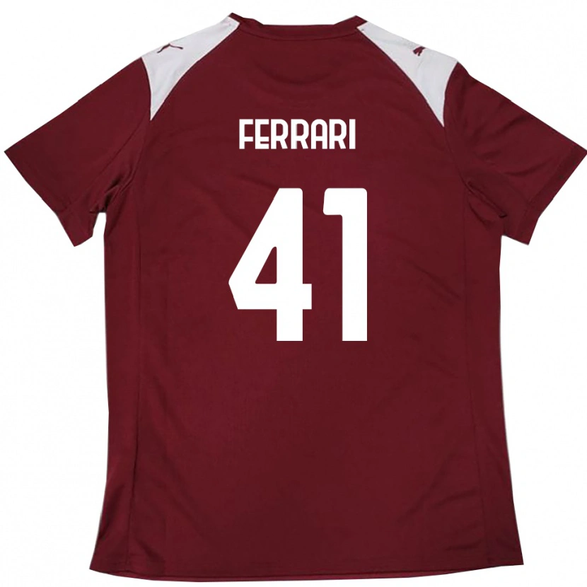 Danxen Heren Tommaso Ferrari #41 Bourgondië Wit Thuisshirt Thuistenue 2025/26 T-Shirt België