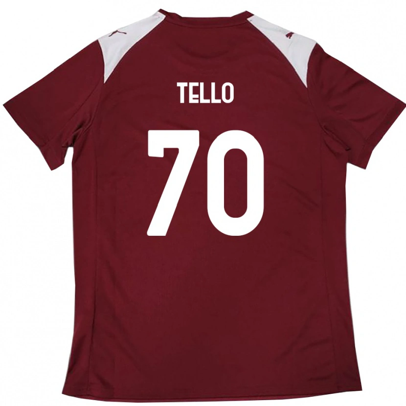 Danxen Heren Andrés Tello #70 Bourgondië Wit Thuisshirt Thuistenue 2025/26 T-Shirt België
