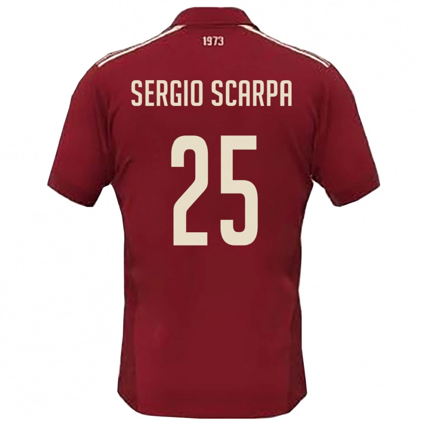 Danxen Heren Nicolò Sergio Scarpa #25 Bourgondië Wit Thuisshirt Thuistenue 2025/26 T-Shirt België