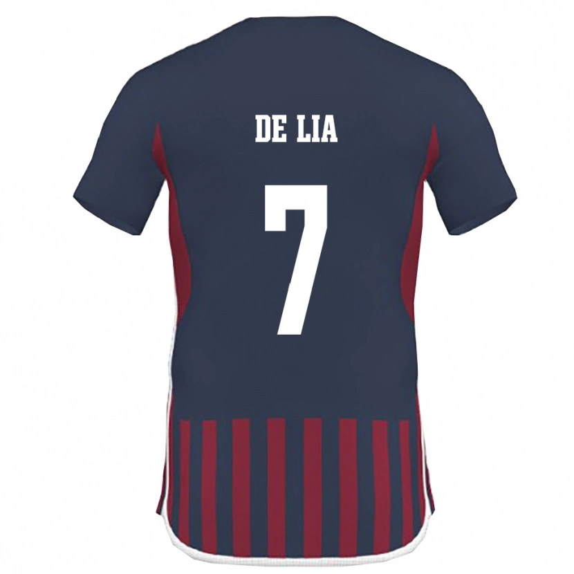 Danxen Heren Vincenzo De Lia #7 Donkerblauw Rood Thuisshirt Thuistenue 2025/26 T-Shirt België