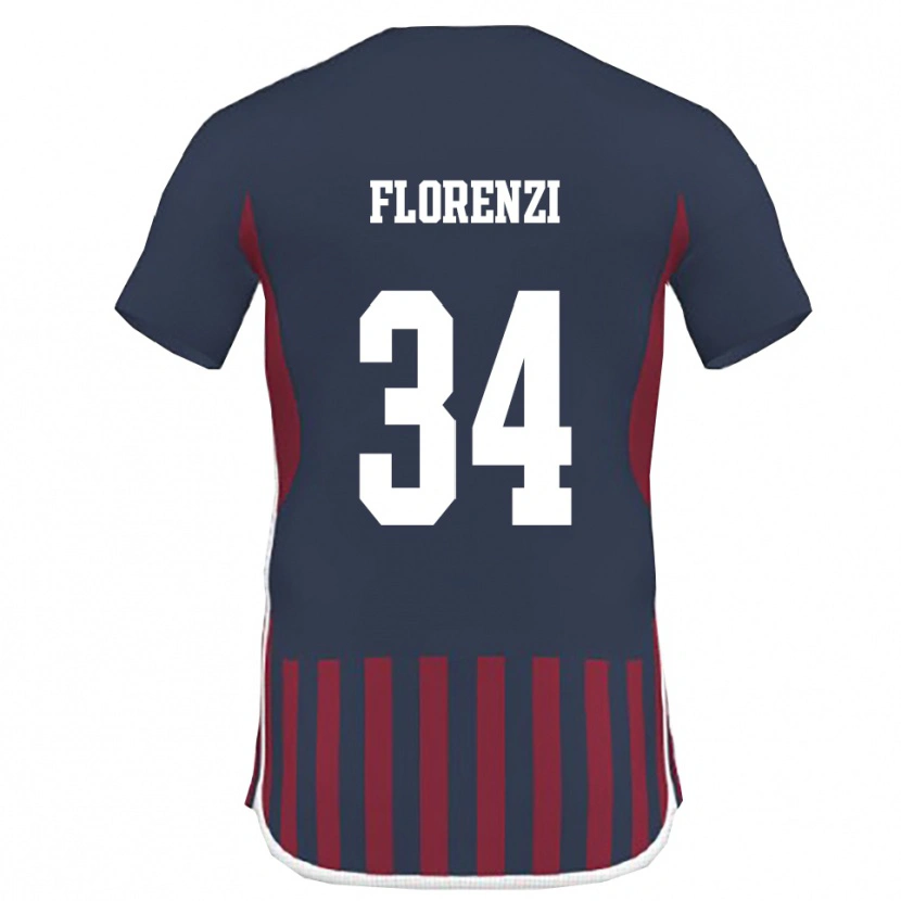 Danxen Heren Aldo Florenzi #34 Donkerblauw Rood Thuisshirt Thuistenue 2025/26 T-Shirt België