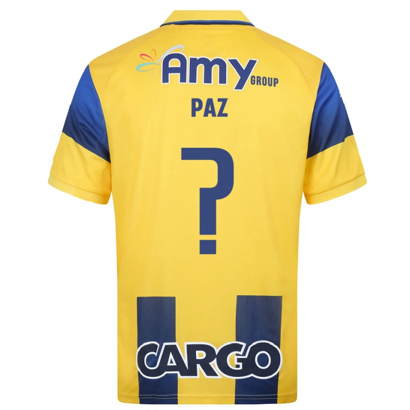 Danxen Heren Jonathan Paz #0 Geel Donkerblauw Thuisshirt Thuistenue 2025/26 T-Shirt België