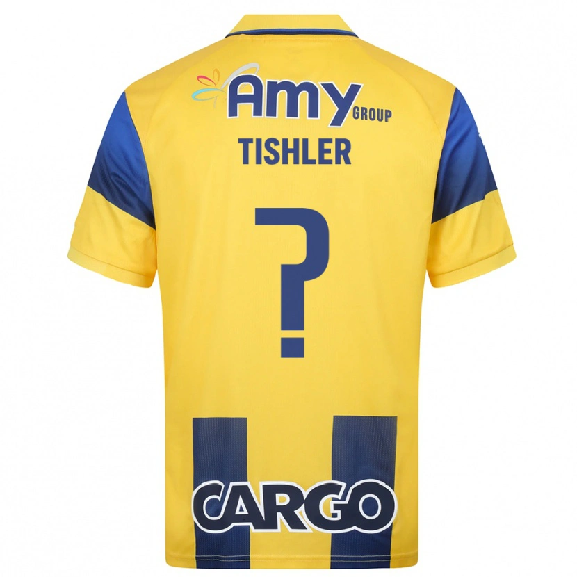 Danxen Heren Daniel Tishler #0 Geel Donkerblauw Thuisshirt Thuistenue 2025/26 T-Shirt België