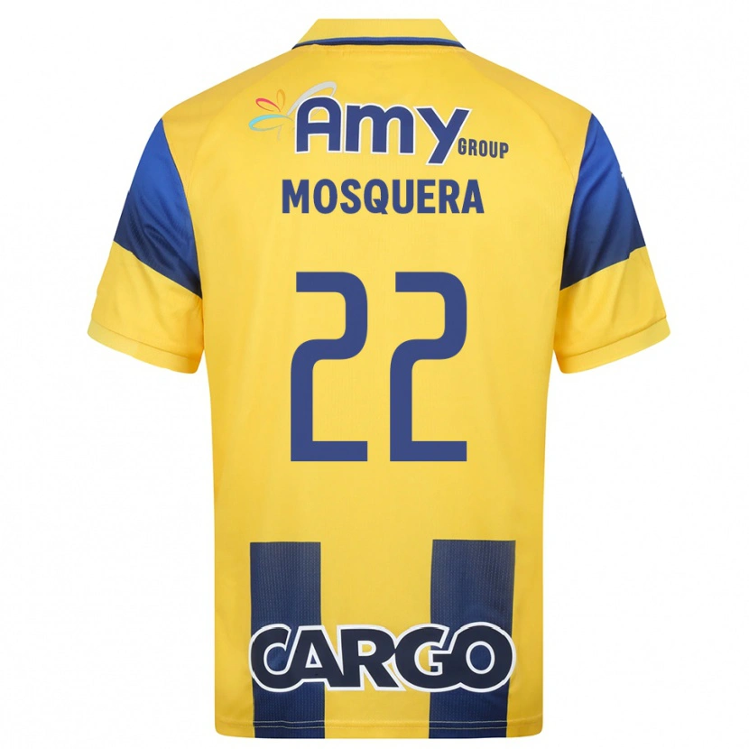 Danxen Heren Orlando Mosquera #22 Geel Donkerblauw Thuisshirt Thuistenue 2025/26 T-Shirt België