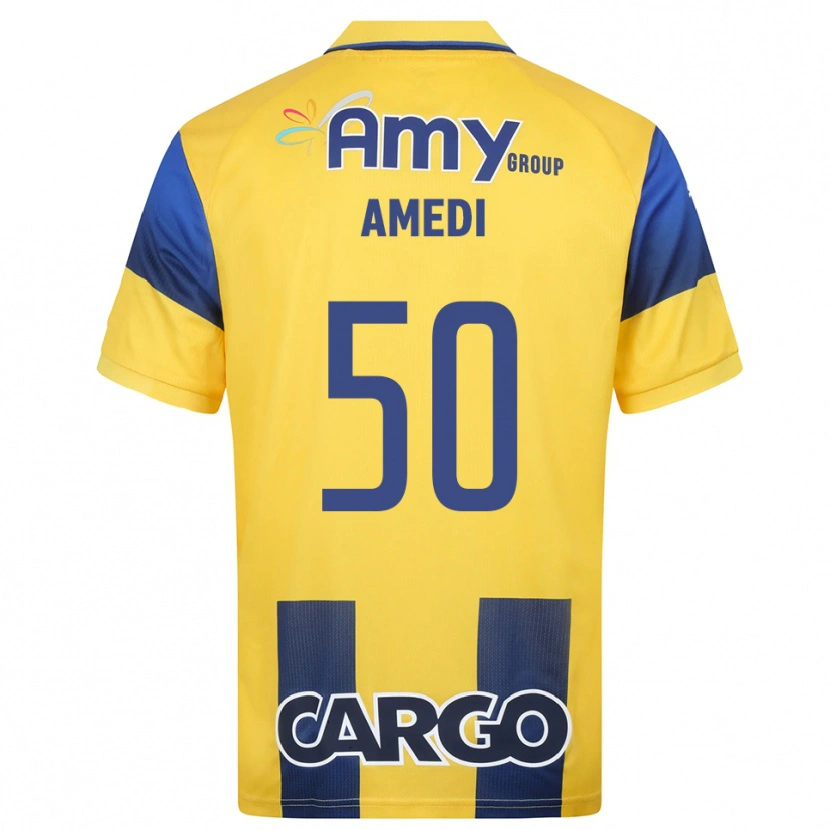 Danxen Heren Roie Amedi #50 Geel Donkerblauw Thuisshirt Thuistenue 2025/26 T-Shirt België