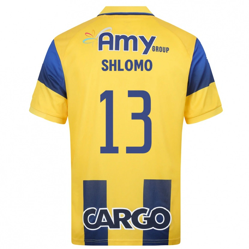 Danxen Heren Raz Shlomo #13 Geel Donkerblauw Thuisshirt Thuistenue 2025/26 T-Shirt België