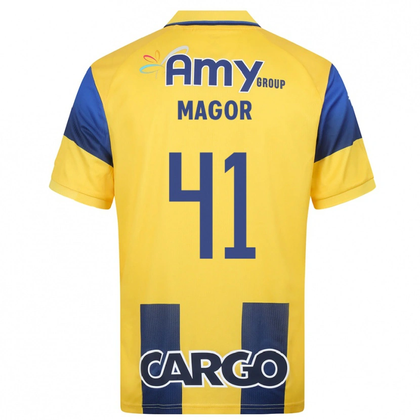 Danxen Heren Roee Magor #41 Geel Donkerblauw Thuisshirt Thuistenue 2025/26 T-Shirt België