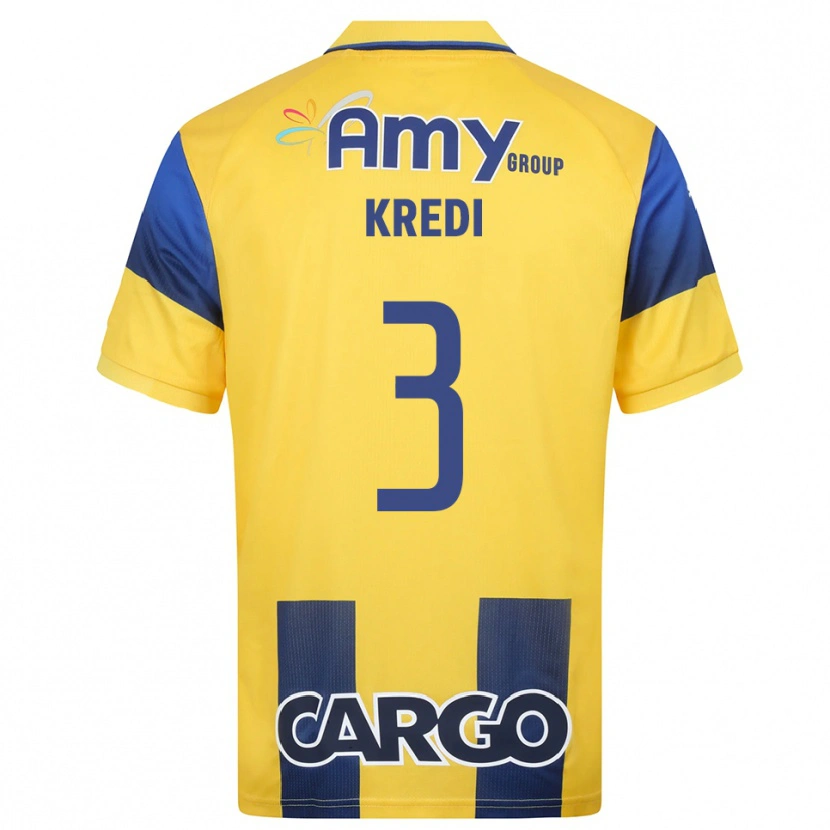 Danxen Heren Amit Kredi #3 Geel Donkerblauw Thuisshirt Thuistenue 2025/26 T-Shirt België