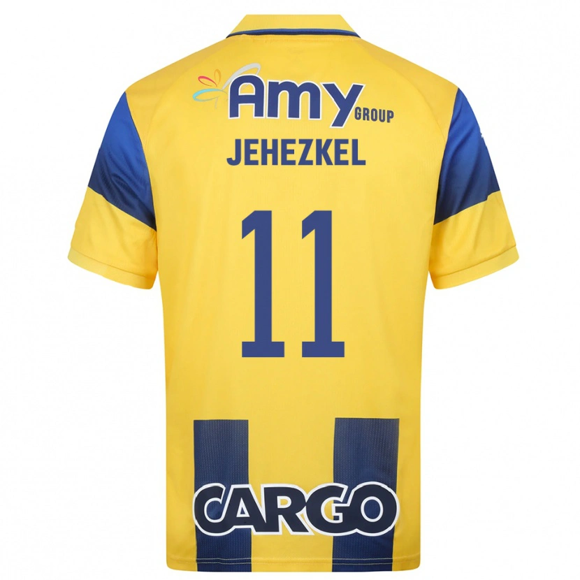 Danxen Heren Sagiv Jehezkel #11 Geel Donkerblauw Thuisshirt Thuistenue 2025/26 T-Shirt België