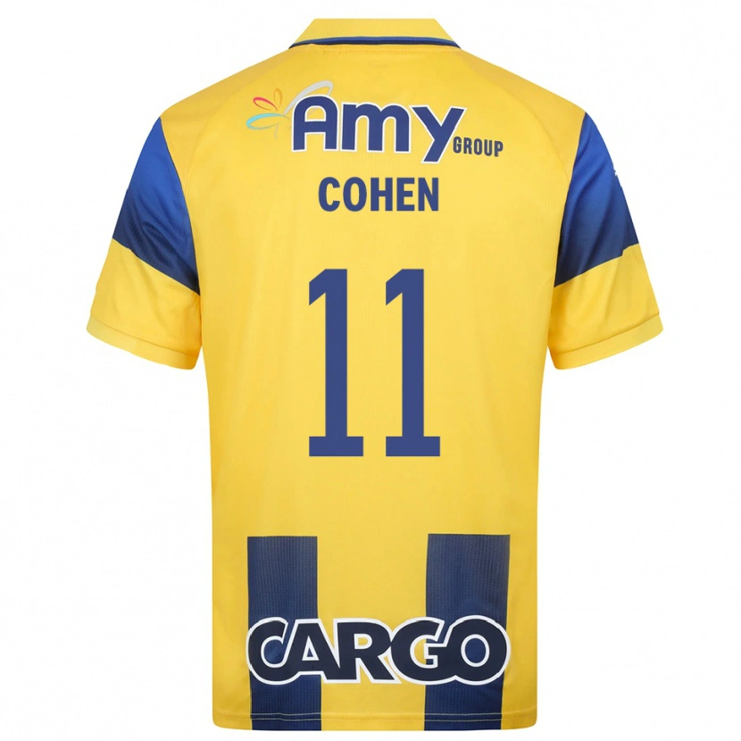 Danxen Heren Yonatan Cohen #11 Geel Donkerblauw Thuisshirt Thuistenue 2025/26 T-Shirt België