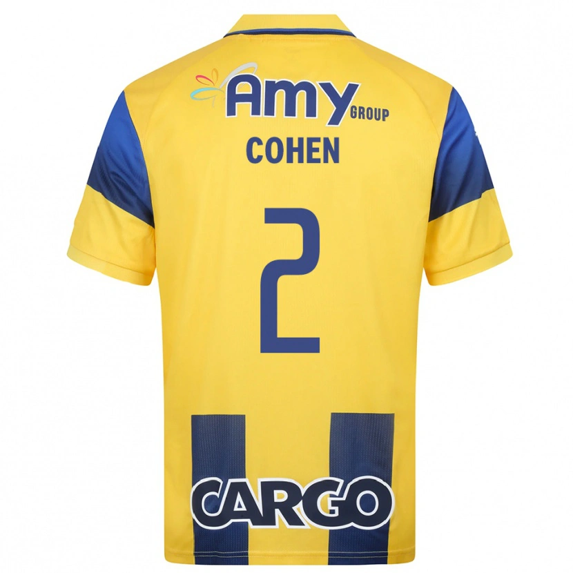 Danxen Heren Avishay Cohen #2 Geel Donkerblauw Thuisshirt Thuistenue 2025/26 T-Shirt België