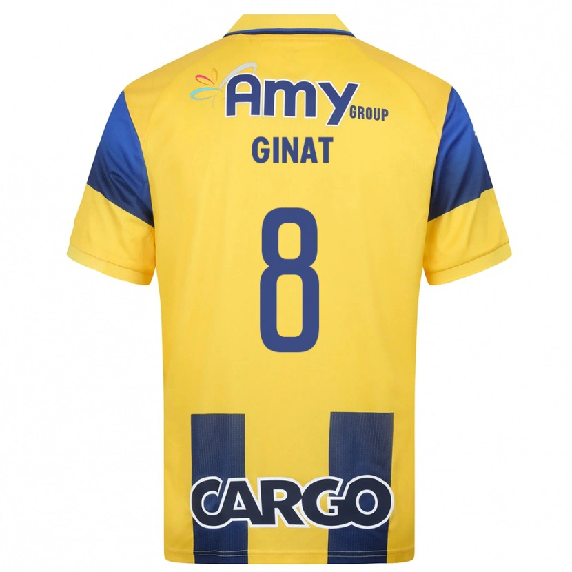 Danxen Heren Eran Ginat #8 Geel Donkerblauw Thuisshirt Thuistenue 2025/26 T-Shirt België