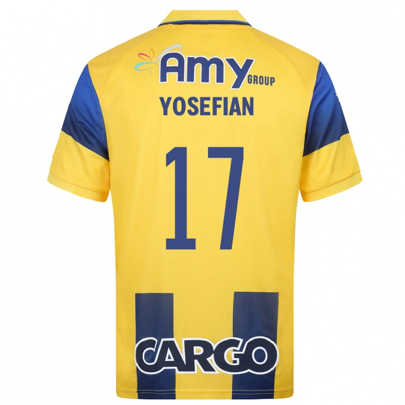 Danxen Heren Harel Yosefian #17 Geel Donkerblauw Thuisshirt Thuistenue 2025/26 T-Shirt België