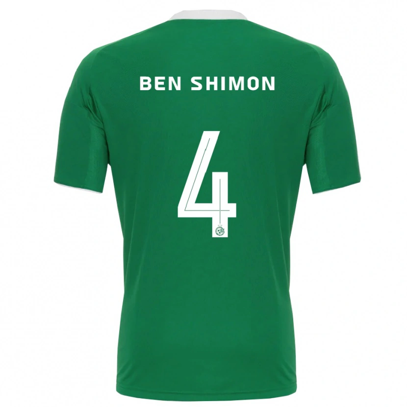 Danxen Heren Elad Ben Shimon #4 Groen Wit Thuisshirt Thuistenue 2025/26 T-Shirt België