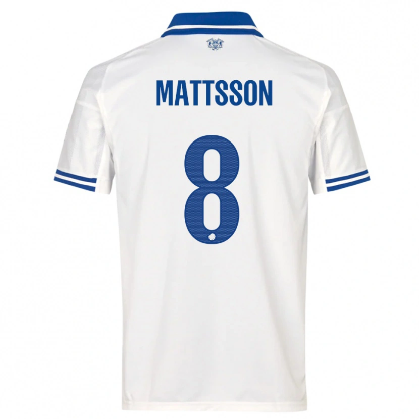 Danxen Heren Magnus Mattsson #8 Wit Blauw Thuisshirt Thuistenue 2025/26 T-Shirt België