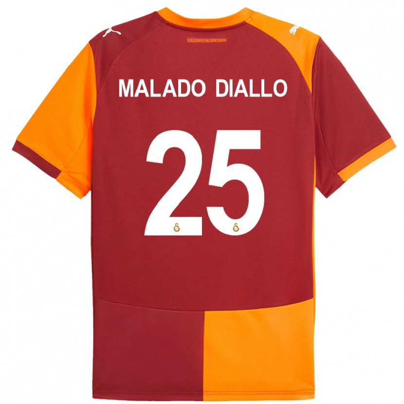 Danxen Heren Hapsatou Malado Diallo #25 Rood Oranje Thuisshirt Thuistenue 2025/26 T-Shirt België