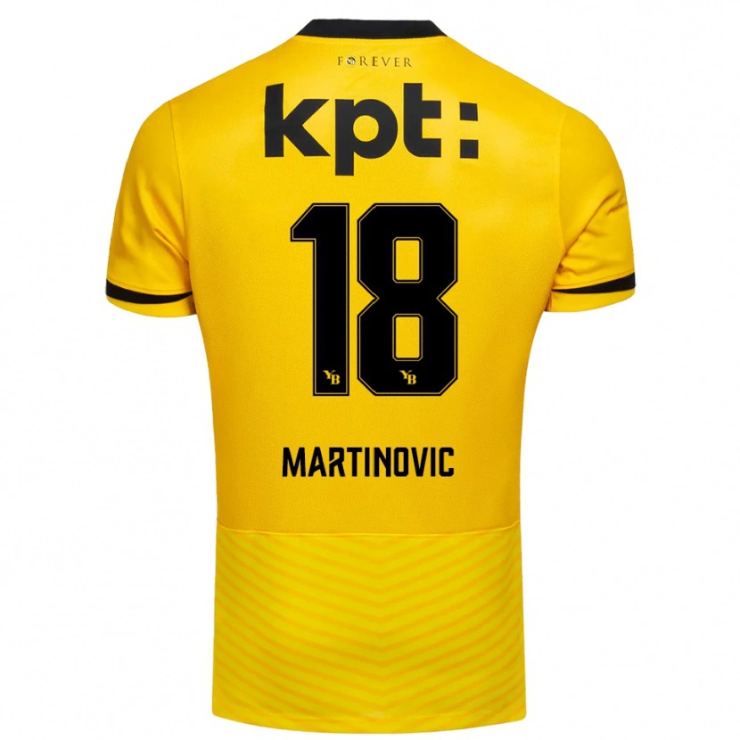 Danxen Heren Denis Martinovic #18 Geel Zwart Thuisshirt Thuistenue 2025/26 T-Shirt België