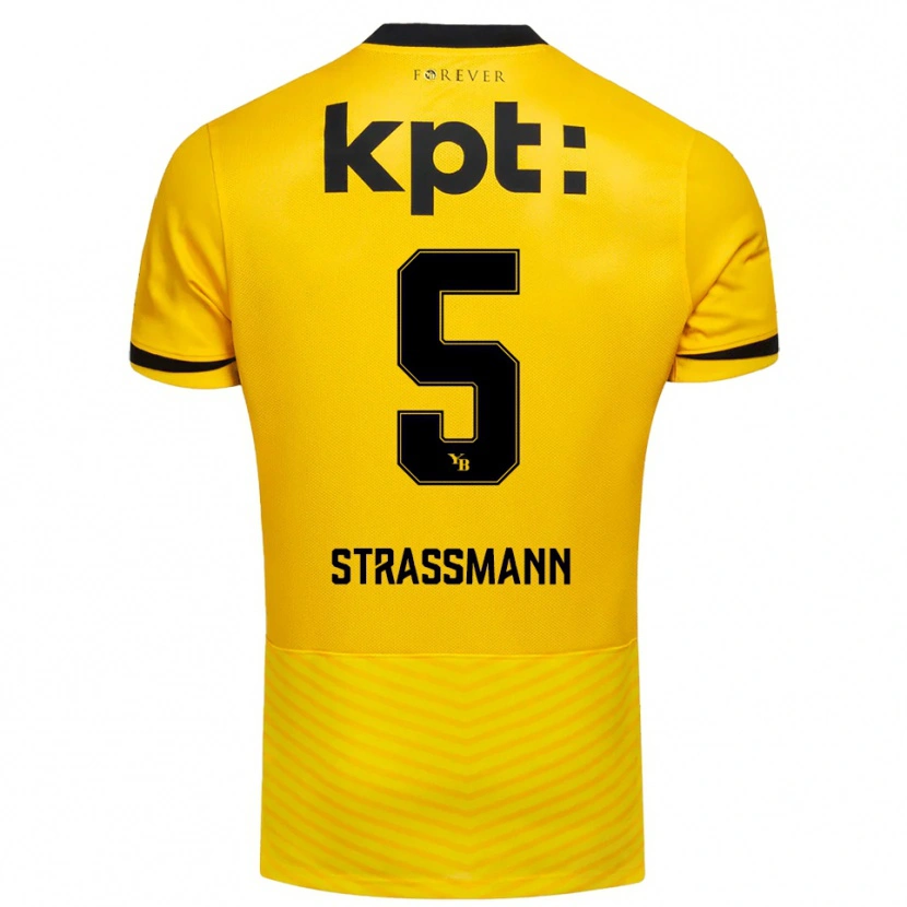 Danxen Heren Sven Strassmann #5 Geel Zwart Thuisshirt Thuistenue 2025/26 T-Shirt België