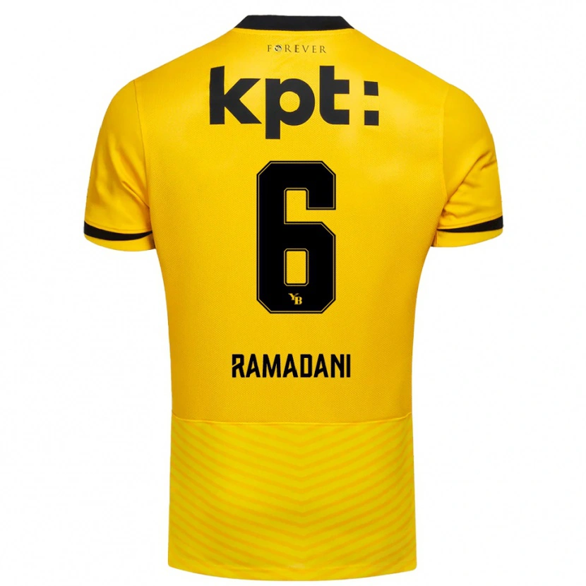 Danxen Heren Leon Ramadani #6 Geel Zwart Thuisshirt Thuistenue 2025/26 T-Shirt België