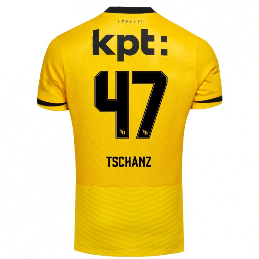 Danxen Heren Noë Tschanz #47 Geel Zwart Thuisshirt Thuistenue 2025/26 T-Shirt België