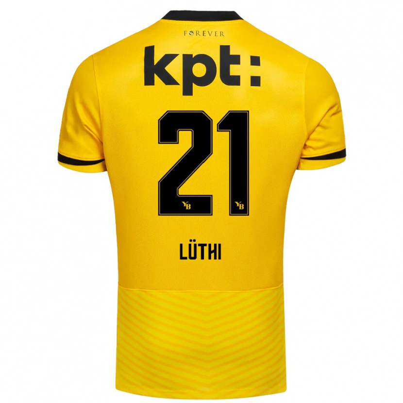 Danxen Heren Janis Lüthi #21 Geel Zwart Thuisshirt Thuistenue 2025/26 T-Shirt België