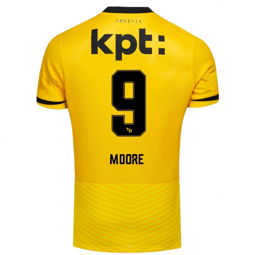 Danxen Heren Jamie Moore #9 Geel Zwart Thuisshirt Thuistenue 2025/26 T-Shirt België