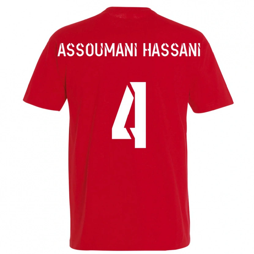 Danxen Heren Nassim Assoumani Hassani #4 Rood Geel Thuisshirt Thuistenue 2025/26 T-Shirt België