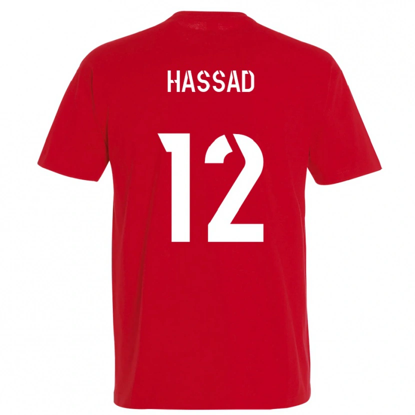Danxen Heren Rayan Hassad #12 Rood Geel Thuisshirt Thuistenue 2025/26 T-Shirt België