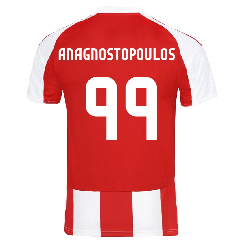 Danxen Heren Alexandros Anagnostopoulos #99 Rood Wit Thuisshirt Thuistenue 2025/26 T-Shirt België