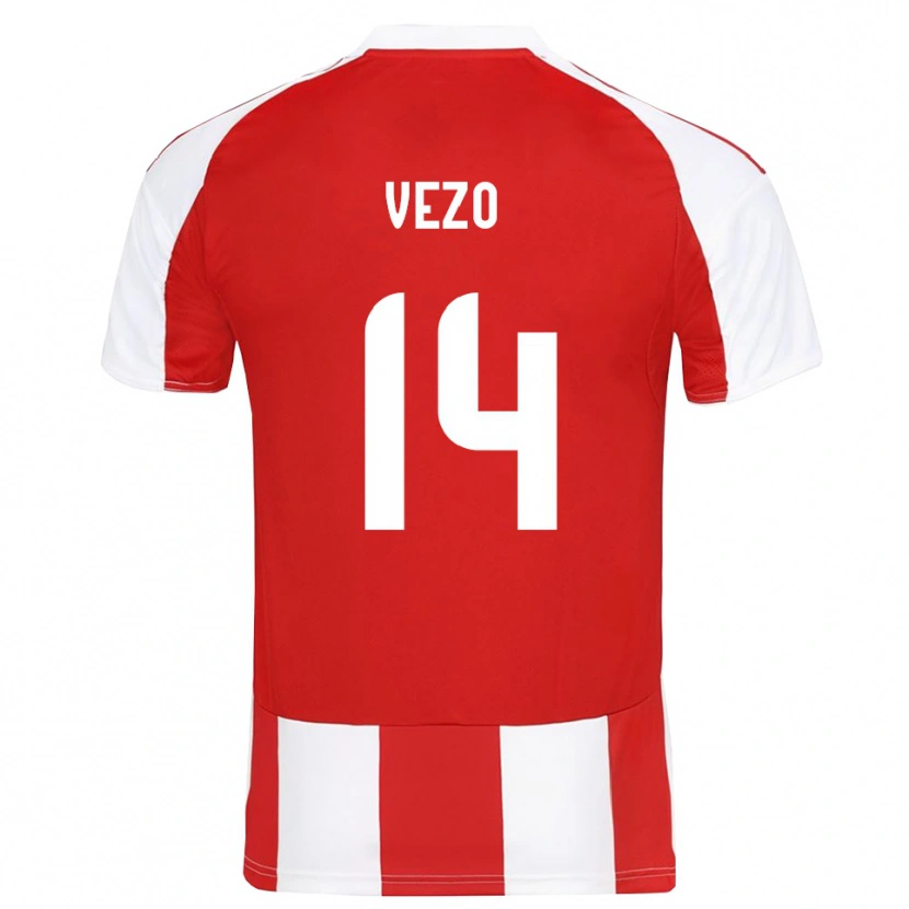 Danxen Heren Rúben Vezo #14 Rood Wit Thuisshirt Thuistenue 2025/26 T-Shirt België