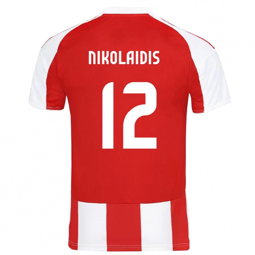 Danxen Heren Georgios Nikolaidis #12 Rood Wit Thuisshirt Thuistenue 2025/26 T-Shirt België