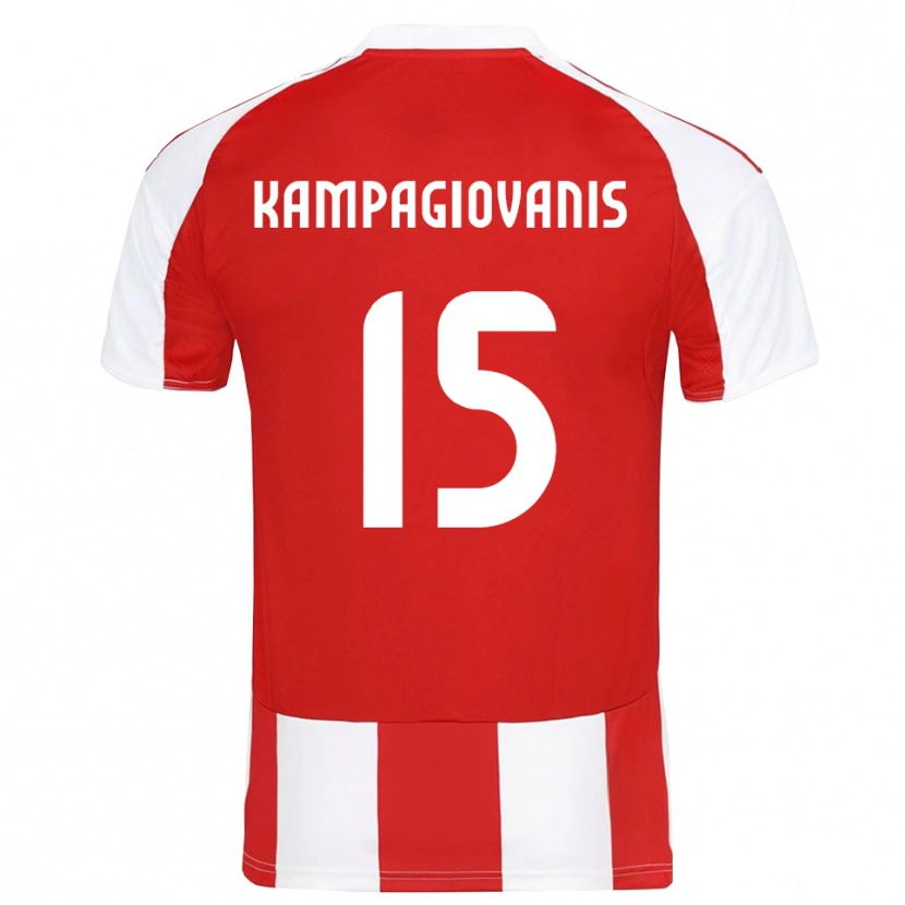 Danxen Heren Anastasios Kampagiovanis #15 Rood Wit Thuisshirt Thuistenue 2025/26 T-Shirt België