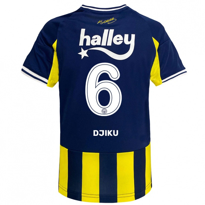 Danxen Heren Alexander Djiku #6 Geel Donkerblauw Wit Thuisshirt Thuistenue 2025/26 T-Shirt België