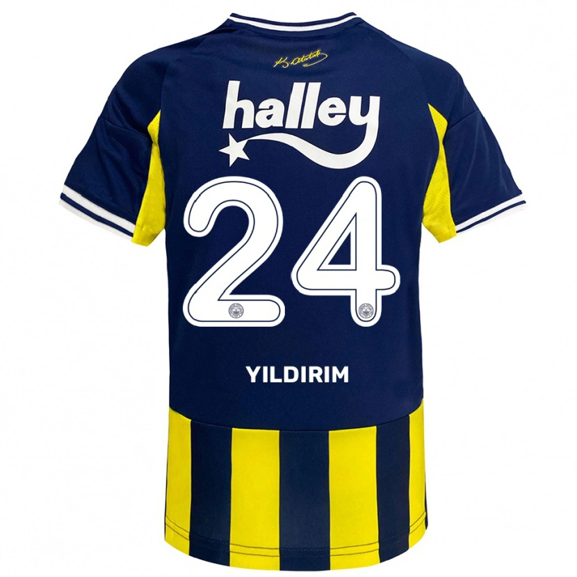 Danxen Heren Fatoş Yıldırım #24 Geel Donkerblauw Wit Thuisshirt Thuistenue 2025/26 T-Shirt België