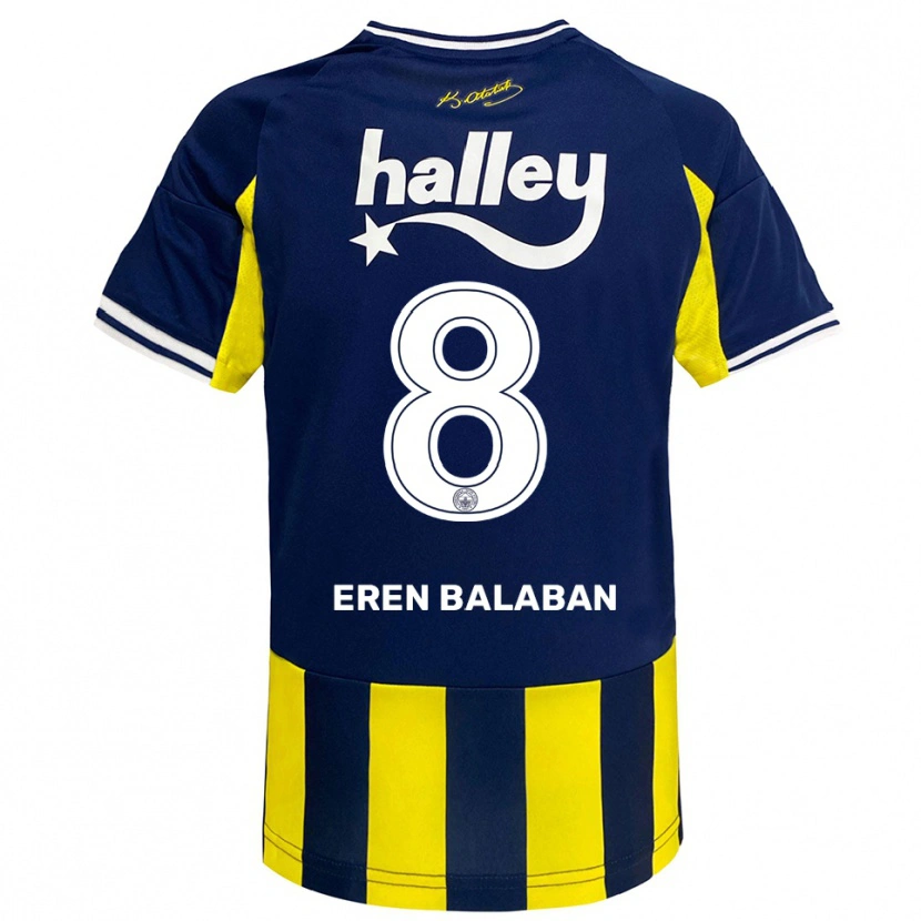 Danxen Heren Aziz Eren Balaban #8 Geel Donkerblauw Wit Thuisshirt Thuistenue 2025/26 T-Shirt België