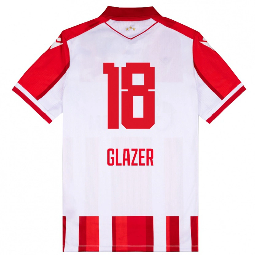 Danxen Heren Omri Glazer #18 Rood Wit Thuisshirt Thuistenue 2025/26 T-Shirt België
