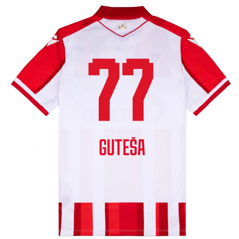 Danxen Heren Ivan Guteša #77 Rood Wit Thuisshirt Thuistenue 2025/26 T-Shirt België