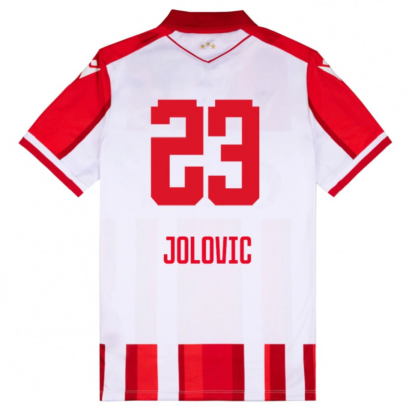 Danxen Heren Bogdan Jolovic #23 Rood Wit Thuisshirt Thuistenue 2025/26 T-Shirt België