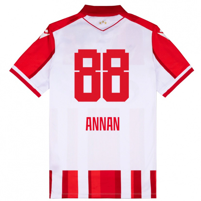 Danxen Heren Ebenezer Annan #88 Rood Wit Thuisshirt Thuistenue 2025/26 T-Shirt België