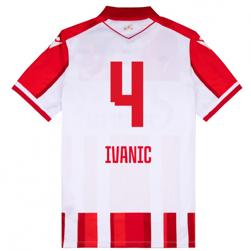 Danxen Heren Mirko Ivanic #4 Rood Wit Thuisshirt Thuistenue 2025/26 T-Shirt België