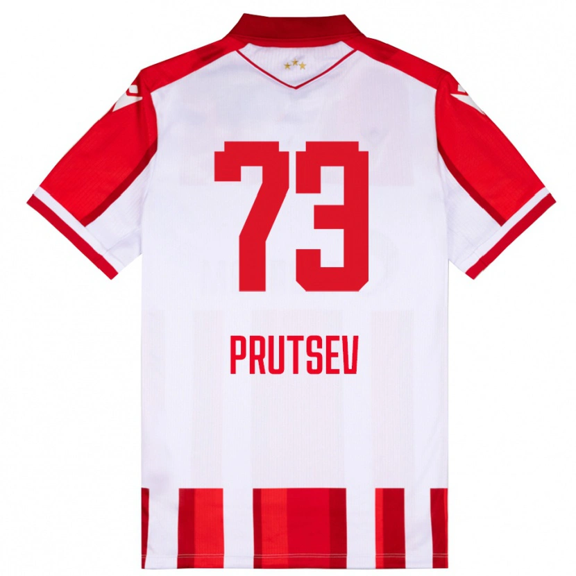 Danxen Heren Egor Prutsev #73 Rood Wit Thuisshirt Thuistenue 2025/26 T-Shirt België